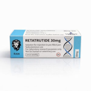 Raw Retatrutide Peptide 30mg (R&D Only) Raw Retatrutide Peptide 30mg is a research grade triple GIP GLP-1 glucagon receptor agonist peptide supplied as ≥98% pure lyophilized powder. Designed for advanced metabolic and obesity research, this high purity Retatrutide compound delivers consistent potency at research scale. Availability: 88 in stock Raw Retatrutide Peptide 30mg